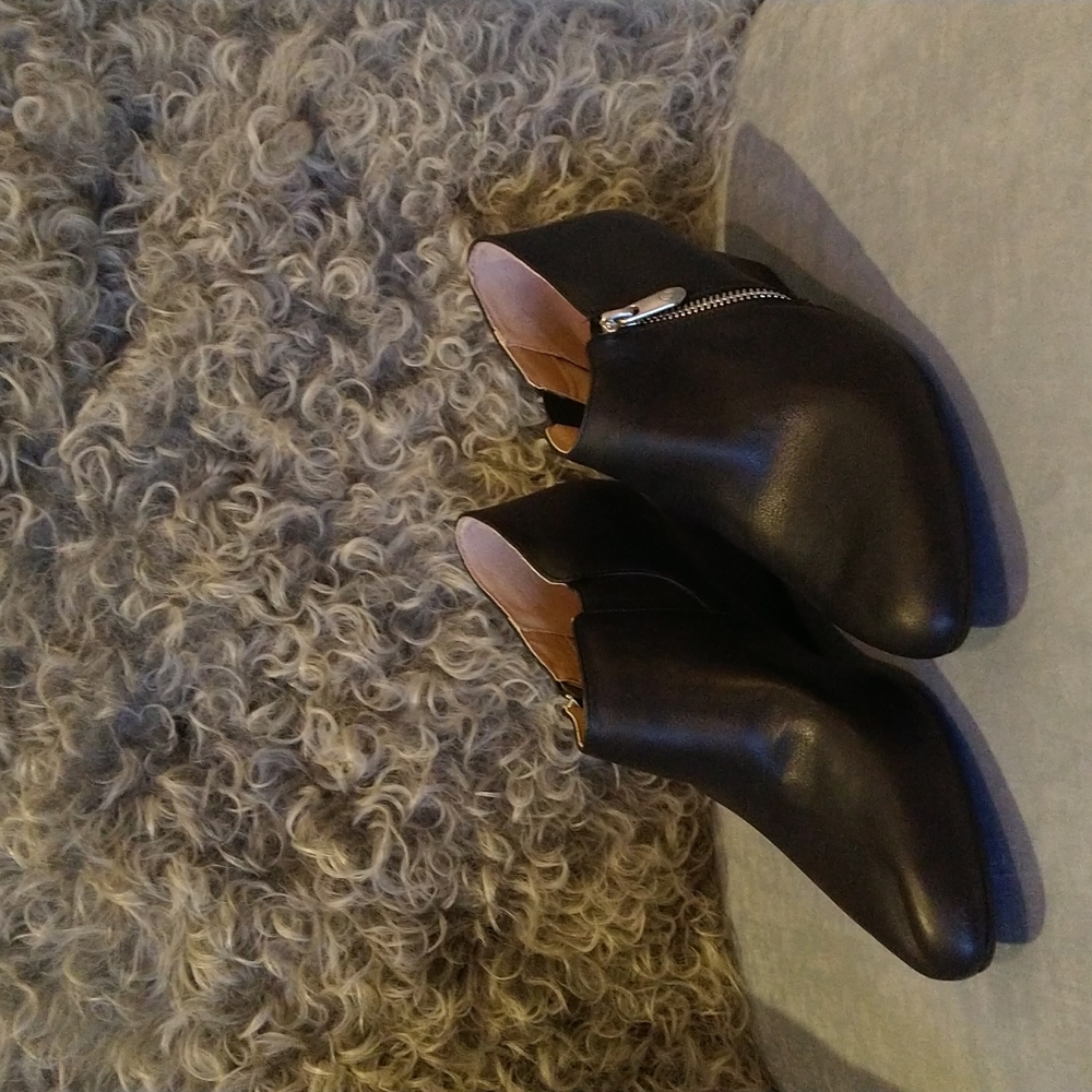 Adrienne Vittadini mid-wedge booties